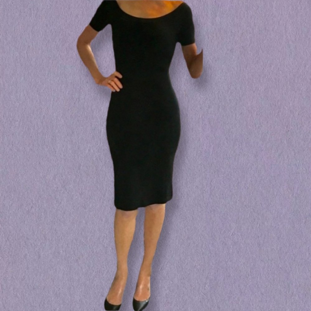 Velvet Torch black bodycon dress sz S, NEW